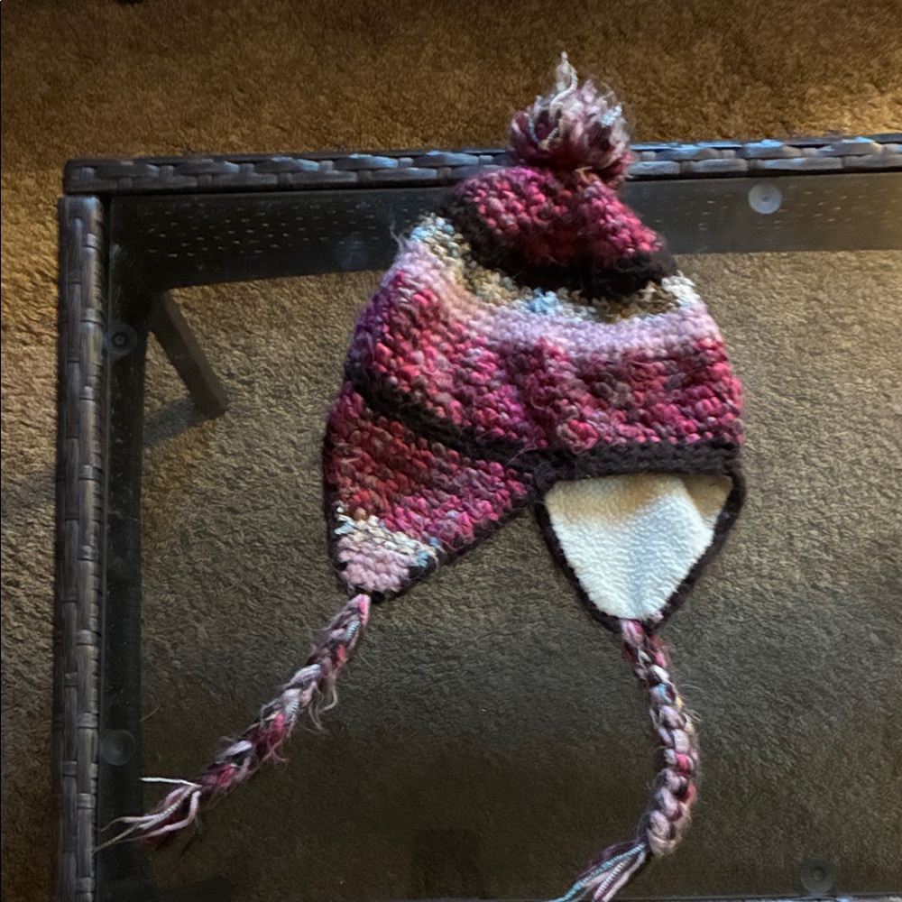 Maurices Pink and Purple Knit Kids Hat